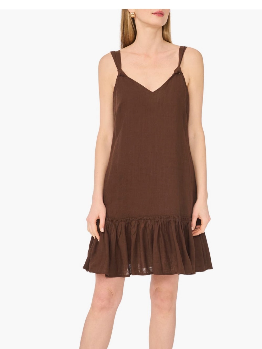 1.State Drop Waist Ruffle-Hem Dress